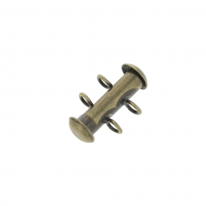 Fermoir 2 rangs coulissant avec anneaux perpendiculaires 16.5 mm Bronze x1