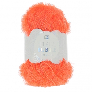 Creative Bubble - Fil à crocheter pour éponge tawashi Orange fluo x50g
