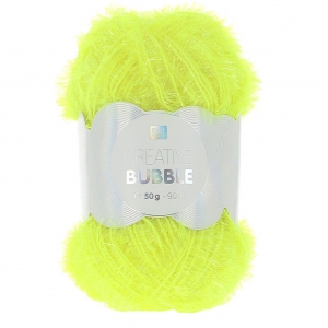Creative Bubble - Fil à crocheter pour éponge tawashi Jaune fluo x50g