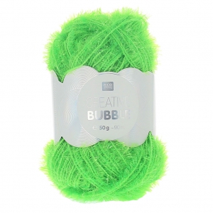 Creative Bubble - Fil à crocheter pour éponge tawashi Vert fluo x50g