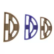 3 emporte-pièces ajourés pour modelage et pâte polymère - Demi-cercle