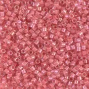 Miyuki Delica 11/0 DB0070 - Pink Coral Lined Crystal Luster x8g