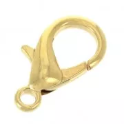 Fermoir mousqueton 18 mm Doré à l'or fin x1