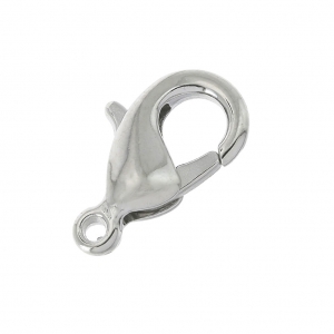 Fermoir mousqueton 12 mm Rhodié x5