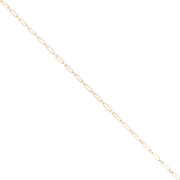 Chaîne maille rectangle alternée limée 2.6 mm en Plaqué Or 3 microns x50 cm
