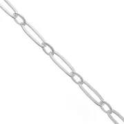 Chaîne maille rectangle alternée limée (1x1) 2.6 mm en Argent 925 x50 cm