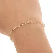 Chaîne maille forçat ronde limée 2.9 mm en Plaqué Or 3 microns x50 cm