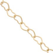 Chaîne maille fantaisie coeur 4.5 mm en Plaqué Or 3 microns x50 cm