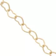 Chaîne maille fantaisie coeur 4.5 mm en Plaqué Or 3 microns x50 cm