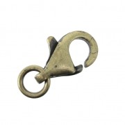Fermoir mousqueton avec anneau ouvert 11 mm Bronze x1