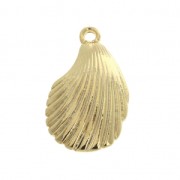 Breloque / Pendentif coquillage en laiton 20x12 mm doré x1|raw }}