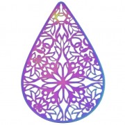 Pendentif teinté laser cut goutte - 52x34 mm - oriental x1