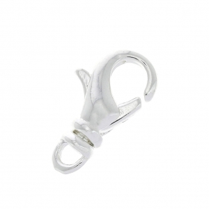 Fermoir mousqueton avec anneau pivotant 14 mm Placage Argent fin x1