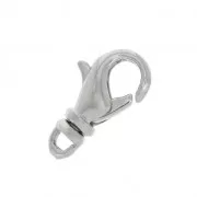 Fermoir mousqueton avec anneau pivotant 14 mm Rhodié x1