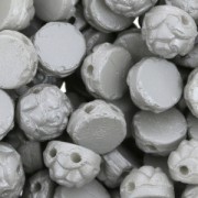 Perles Cabochons Fleurs Rosetta - 2 trous - 6 mm Alabaster Pastel Grey x20|raw }}