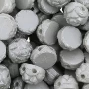 Perles Cabochons Fleurs Rosetta - 2 trous - 6 mm Alabaster Pastel Grey x20