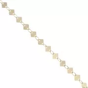 Chaîne maille Fantaisie carrée 5 mm doré x 50 cm