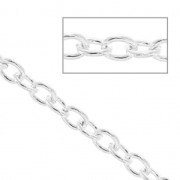 Chaîne maille forçat 2,5 mm Placage argent fin x1m