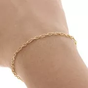 Chaîne maille Forçat 2,5 mm Doré à l'or fin x1m