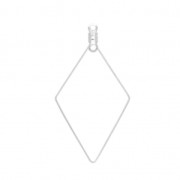 Supports boucles d'oreilles losange deux anneaux 23x46 mm Placage Argent fin x2|raw }}