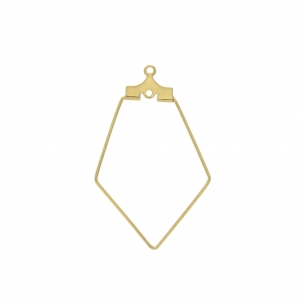 Supports boucles d'oreilles polygone deux anneaux 22x36 mm Doré x2