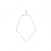 Supports boucles d'oreilles polygone deux anneaux 35x22 mm - Placage Argent fin x2|raw }}
