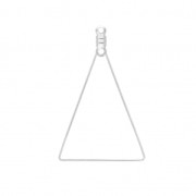 Supports boucles d'oreilles triangle deux anneaux 25x40 mm Placage Argent fin x2