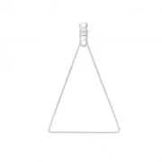 Supports boucles d'oreilles triangle deux anneaux 25x40 mm Placage Argent fin x2