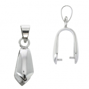 Attache pendentif 22 mm rhodié x1