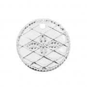 Sequins ronds motif croix 13 mm Placage Argent fin x6