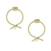 Clous d'oreilles ronds effet noeud à décorer avec anneau en laiton 22 mm doré x2|raw }}