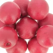 Perles rondes en bois 15 mm Rouge x5