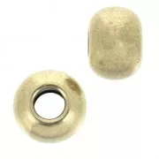 Perles rondes aplaties 8x6 mm - gros trou - Bronze x5