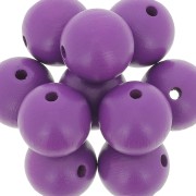 Perles rondes en bois 20 mm - Amethyst x5