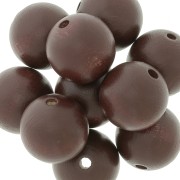 Perles rondes en bois 20 mm - Marron Foncé x5