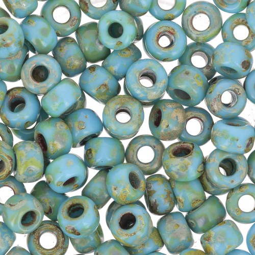 Rocaille Miyuki 6/0 4514 - Opaque Turquoise Blue Picasso x8g