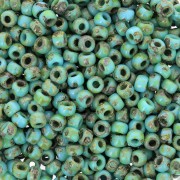 Rocaille Miyuki 8/0 4514 - Opaque Turquoise Blue Picasso x8g|raw }}