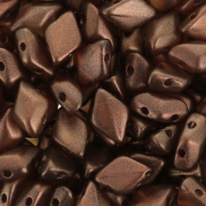 Perles en verre Gemduo 2 trous 8x5 mm Halo Tangerine x10g