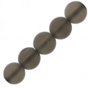 Perles rondes en pierre gemme Quartz fumé dépoli effet givré 6 mm x 15|raw }}