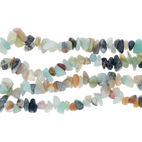 Perles chips 8 - 11 mm en pierre gemme  - Amazonite x75cm