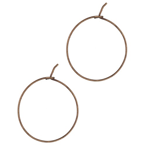 Créoles fil à décorer 25 mm - Fil 0.7 mm - Bronze x2