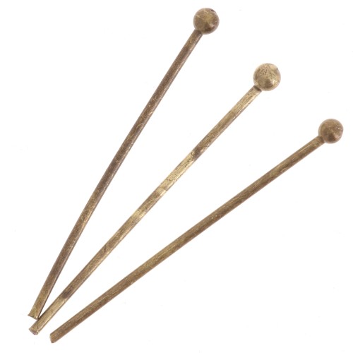 Clous tête boule 27x0.8mm bronze x25