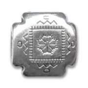 Perle forme croix en résine CCB 22 mm Argenté x 1