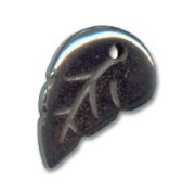 Pendentif feuille 19x11 mm Hematite