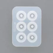 Moule silicone pour perles rondes aplaties 19 mm avec un gros trou en résine x1