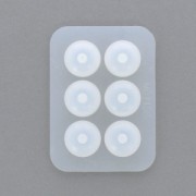 Moule silicone pour perles rondes aplaties 19 mm avec un gros trou en résine x1