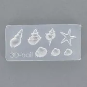 Moule silicone pour résine motif Mini Coquillages 41x20x7 mm