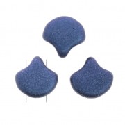 Perles en verre Ginko Duo 2 trous 7.5x7.5 mm Blue Metallic Mat x10g