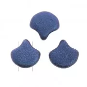 Perles en verre Ginko Duo 2 trous 7.5x7.5 mm Blue Metallic Mat x10g