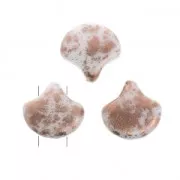 Perles en verre Ginko Duo 2 trous 7.5x7.5 mm Opaque Copper Splash x10g